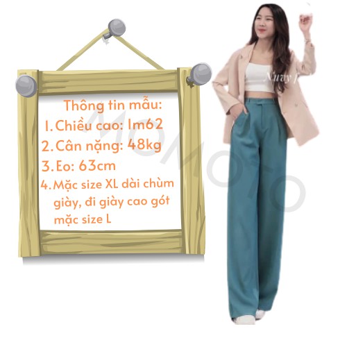 Quần ống rộng suông nữ lưng cao nhiều màu chất Ruby Hàn dễ phối đồ | BigBuy360 - bigbuy360.vn
