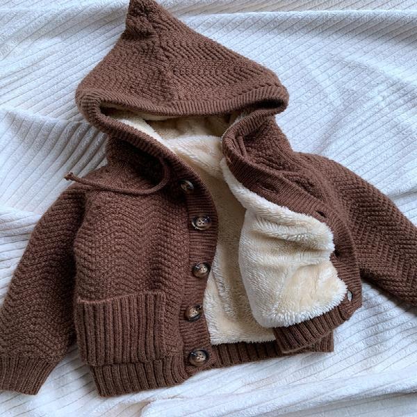 💕Áo khoác len lót lông 3 màu dày đẹp cho bé, áo khoác cho bé gái cực xinh💕