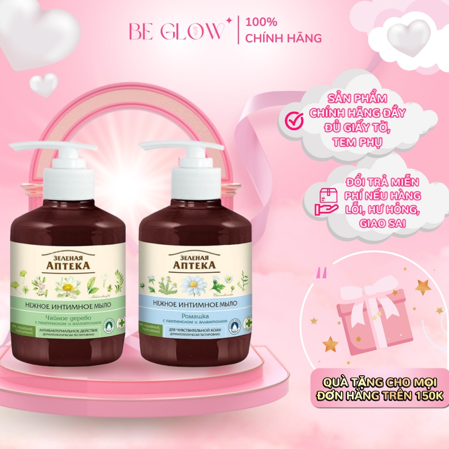 Dung dịch vệ sinh phụ nữ Zelenaya Apteka giúp chống viêm, làm dịu da và cân bằng độ pH Anteka 370ml - Be Glow Beauty