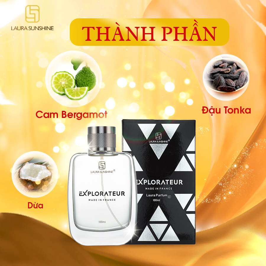 Nước Hoa Laura Paris Sunshine Nhật Kim Anh cho Nam Explorateur Laura Paris No4 100ml