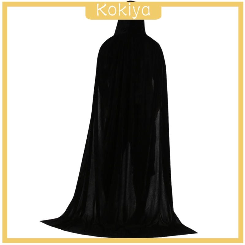 Áo choàng nhung đen dáng dài 150cm có mũ trùm dùng để hóa trang Halloween
 | BigBuy360 - bigbuy360.vn