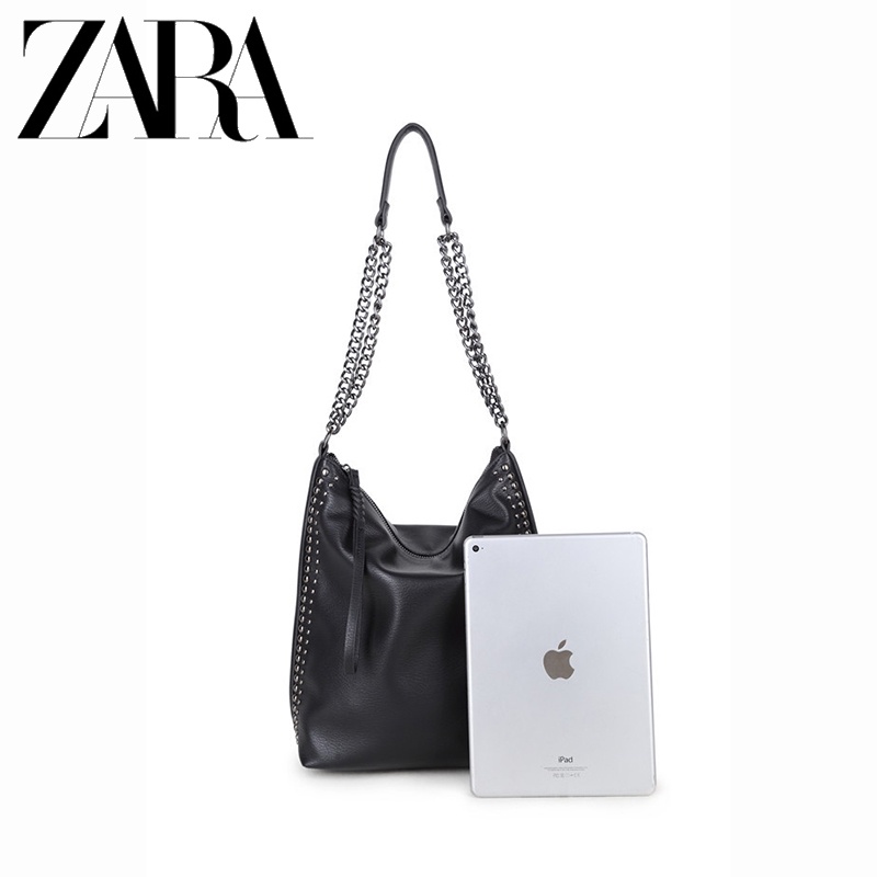 Zara Túi Xách Đeo Vai Cỡ Lớn Phối Dây Xích Thời Trang Cho Nữ