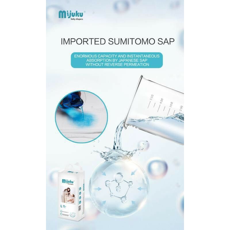 Tã bỉm dán Mijuku cao cấp siêu mềm mịn chính hãng 100m size S/M/L