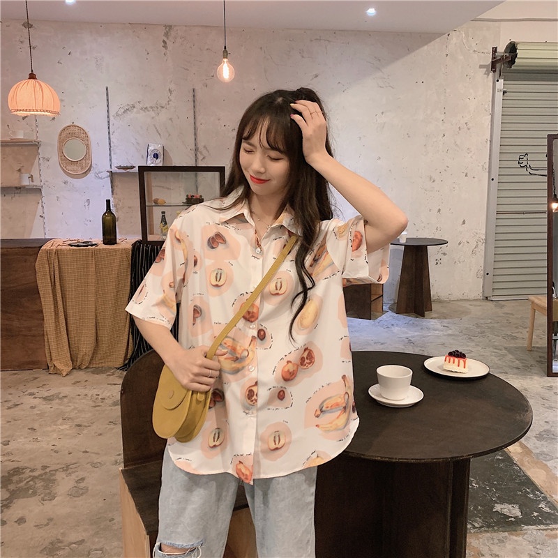 NRVP Áo Sơ Mi Dáng Rộng Thời Trang Hàn Quốc Cá Tính Cho Nữ