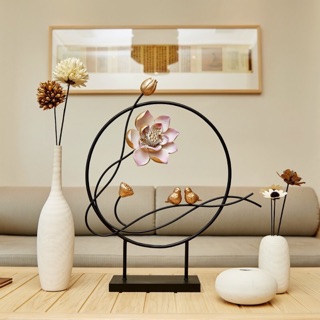 Ảnh thật [ Tượng Decor Hoa Sen ] Trang Trí Nhà Đẹp Quà Tặng Tân Gia Ý Nghĩa