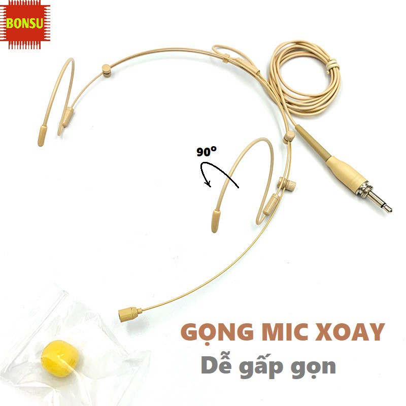 [Mã ELHACE giảm 4% đơn 300K] Micro đeo tai hạt gạo, micro gài tai màu da, loại tốt gọng mic có thể xoay được