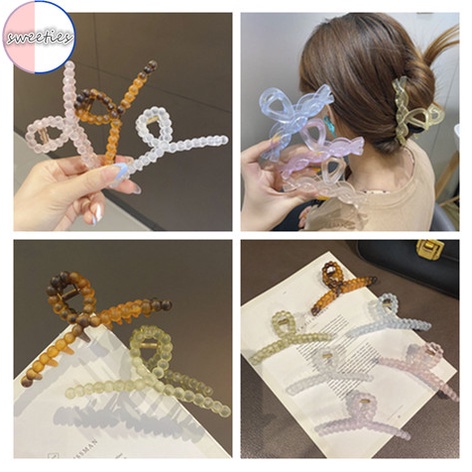 Kẹp bấu tóc trong suốt phong cách retro Hàn Quốc cho nữ