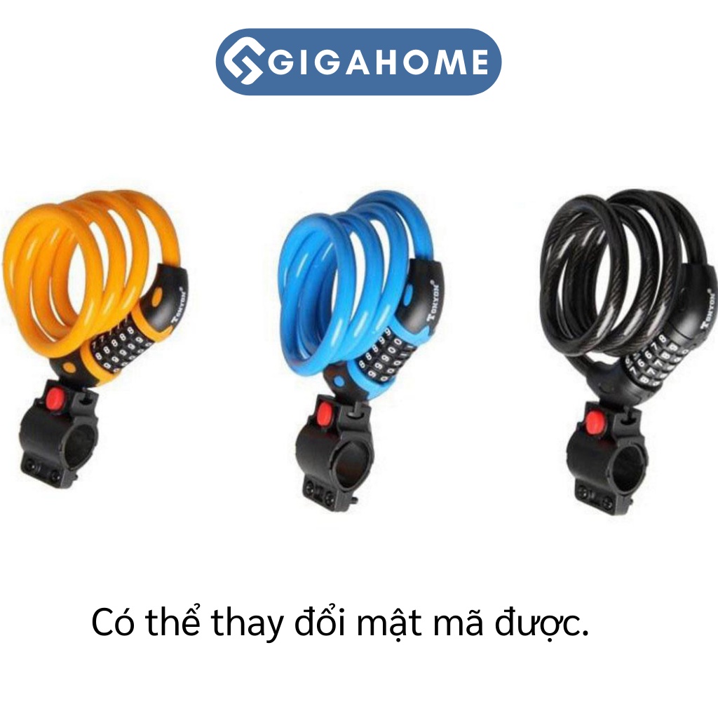 Khóa Dây 5 Số Cao Cấp GIGAHOME Cho Xe Đạp, Xe Máy Chắc Chắn 3406