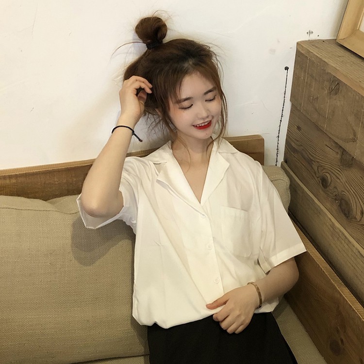 [SẴN] Áo sơ mi nữ ngắn tay Ulzzang Quảng Châu ASM63