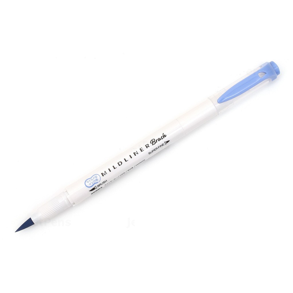 Bút lông đầu cọ Zebra Mildliner Double-Sided Highlighter Brush - Brush/ Extra Fine - Màu xanh dương (Mild Blue)