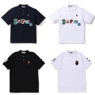 Áo thun polo bape ngắn tay in chữ / ape head cá tính cho nam