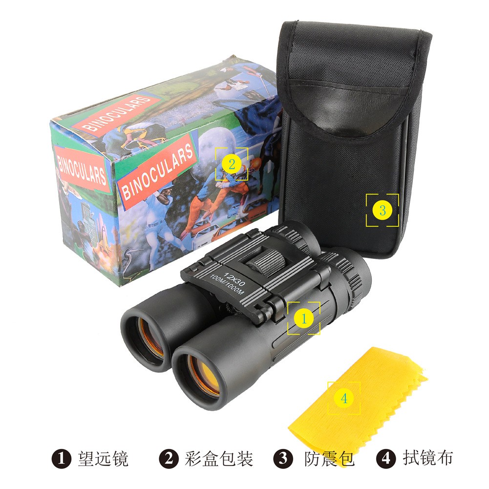 Home۩ AliExpress best selling 12X30 optical red film mini binoculars outdoor portable telescope factory wholesale