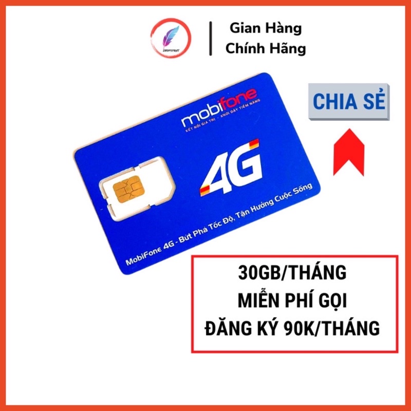 Sim 4G Mobifone FD50-Chia Sẻ-75GB/tháng-Gia hạn 50k/tháng