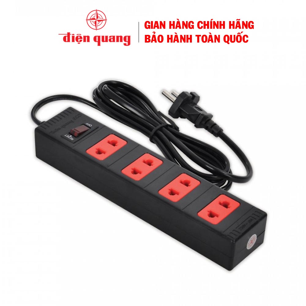 Ổ cắm Điện Quang 4 lỗ 2 chấu ECO ĐQESK 2WR 42ECO - bảo hành 12 tháng, công suất chịu tải 2000W