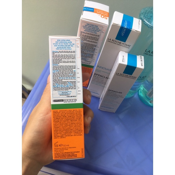 [ Date xa] Kem chống nắng La Roche Posay Anthelios XL Anti-Shine vạch xanh lá  50ml 15ml, Invisible Fluid 50ml | BigBuy360 - bigbuy360.vn