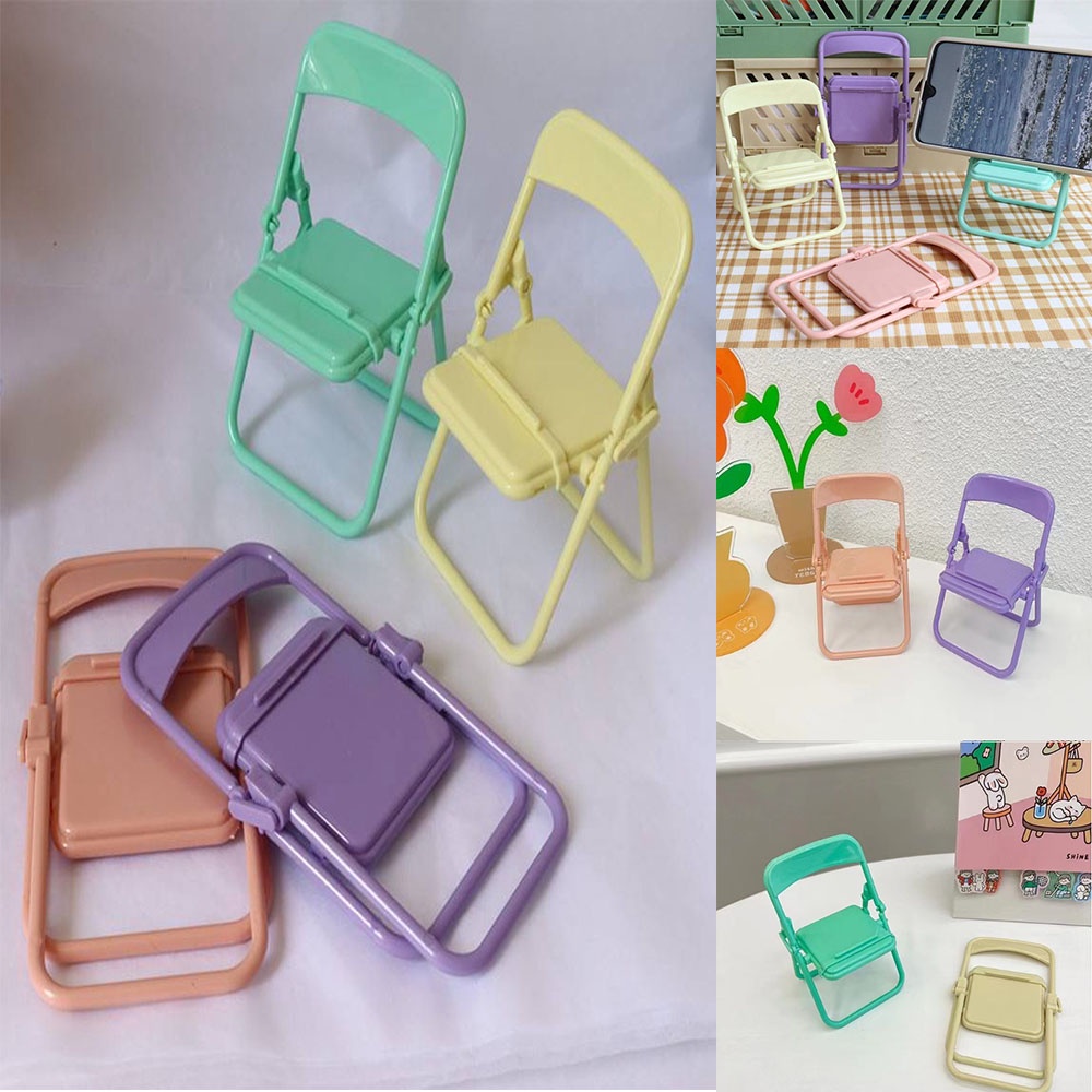 1 giá đỡ điện thoại đa năng hình ghế ngồi màu macaron bằng nhựa