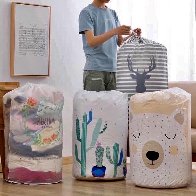 Túi đựng chăn màn quần áo đa năng 135 lít chống ẩm gấp gọn xuất Nhật cỡ lớn TT&GĐ ,oasis-mart