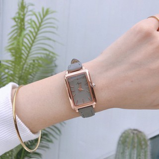 HÀNG CAO CẤP -  Đồng hồ thời trang nữ Jigin chính hãng, phong cách Hàn Quốc, mặt chữ nhật, dây da mềm mỏng ôm tay ( Mã: 
