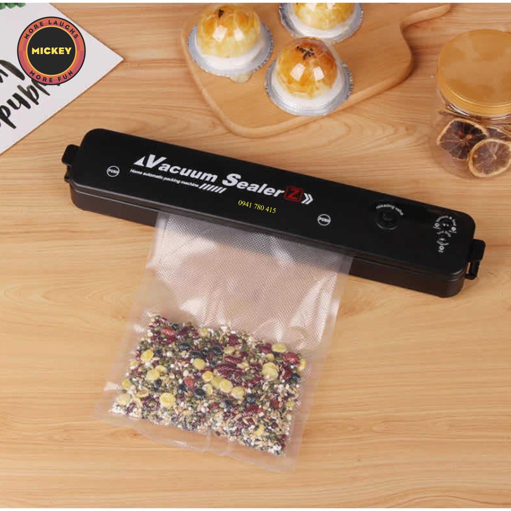 (Tặng 10 túi) Máy hút chân không thực phẩm Vacuum Sealer bảo quản thực phẩm tiện lợi, hút khỏe, hết khí