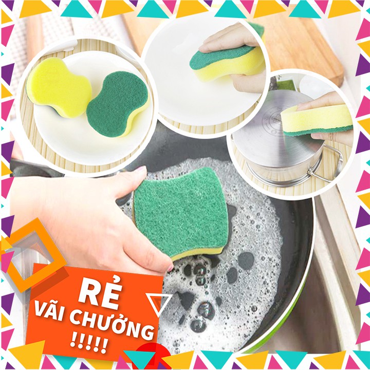 Combo 2 Miếng Mút Xốp, Bọt Biển Rửa Bát 2 Mặt