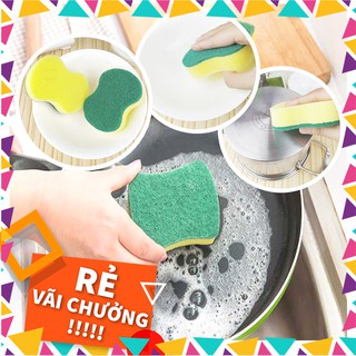 Combo 2 Miếng Mút Xốp, Bọt Biển Rửa Bát 2 Mặt
