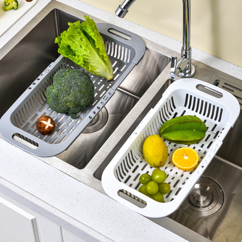 A-LIFE Rổ Nhựa Ráo Nước Có Thể Điều Chỉnh Cho Bồn Rửa Nhà Bếp