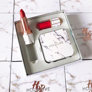 Bộ 3 Món Hold Live Son Kem , Son Sáp , Phấn Nước Hold Live Marble ...