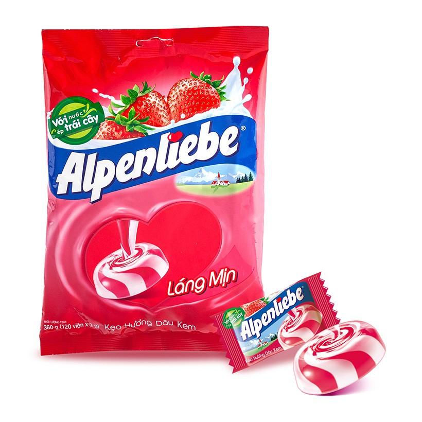 Kẹo Alpenliebe mềm trái cây cứng caramel hồng trà bười mật ong gói lớn 330g