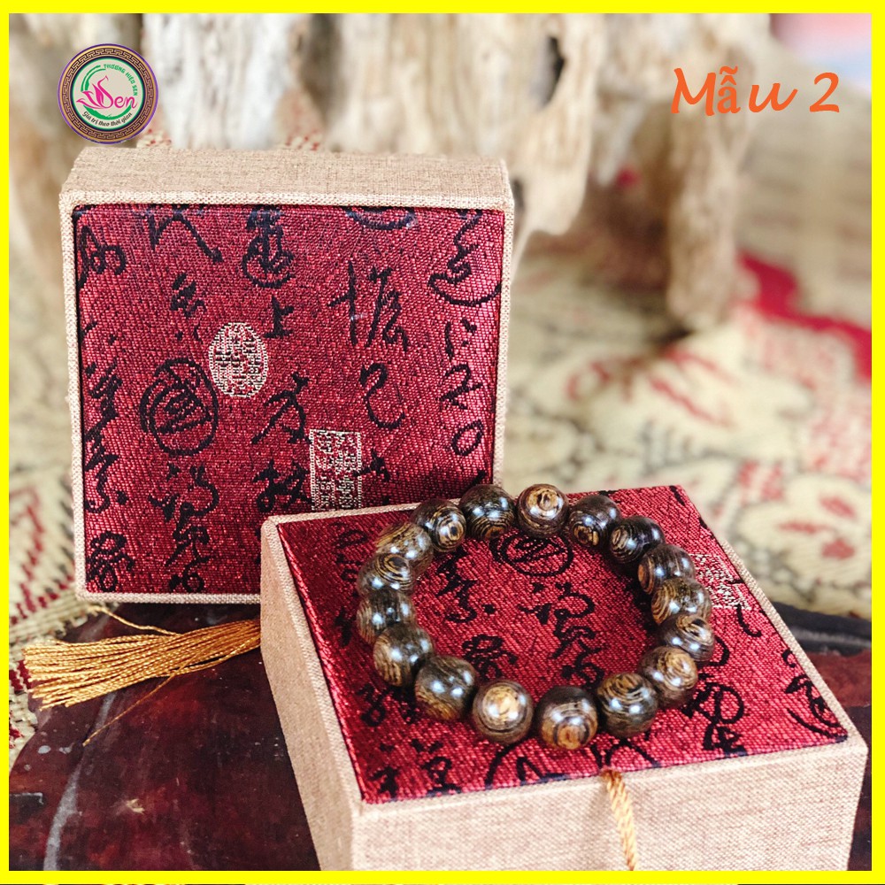 Vòng tay Trầm Hương sánh chìm cao cấp tự nhiên - Mẫu 2 - 12 ly [Trầm Hương Búp Sen]