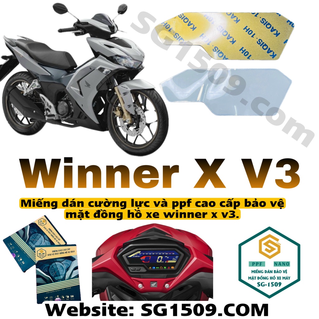 Miếng dán bảo vệ mặt đồng hồ xe winner v3, ppf winner x v3, chống trầy xước