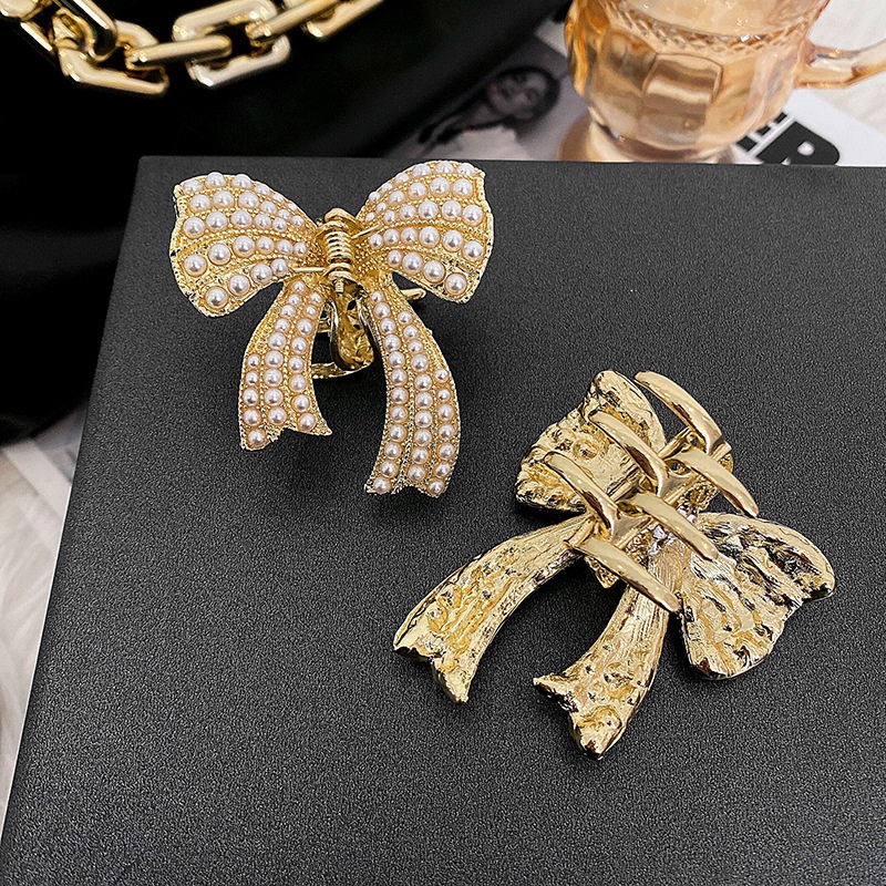 Kẹp Tóc Nơ Đính Ngọc Trai Toàn Diện Sang Trọng