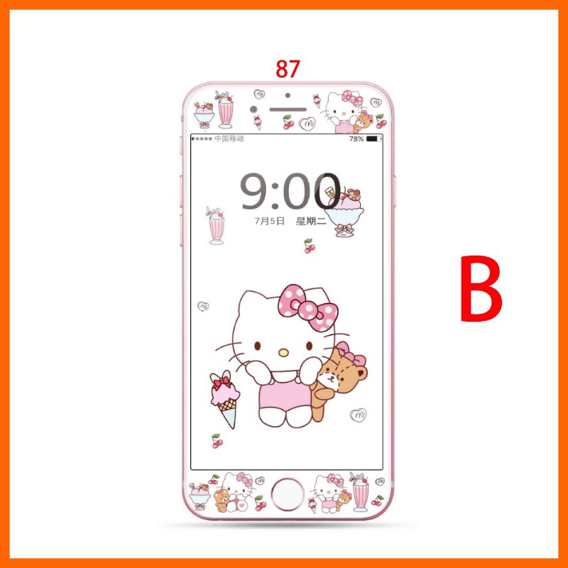 Kính cường lực iPhone 6 7 8 plus SE Hello Kitty đáng yêu Miếng dán màn hình