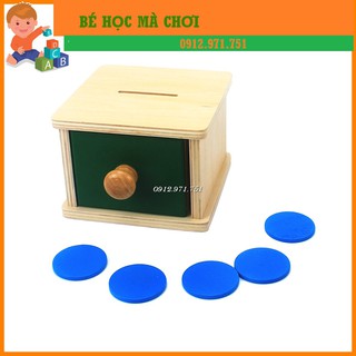 Hộp thả xu có ngăn CHUẨN - Giáo cụ Montessori 0-3 tuổi (bản cao cấp #6)