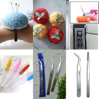 [ Nguyên liệu scrunchies ] Phụ kiện may mặc - gối ghim kim - kim khâu - kim may - cây xỏ kim -nhíp gắp chỉ -cây gắp chỉ
