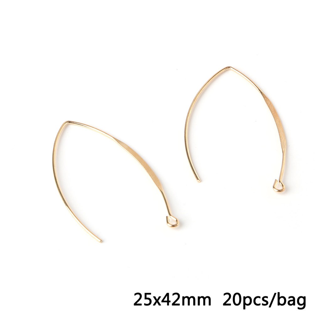 BEADIA Phụ Kiện Móc Làm Khuyên Tai Bằng Đồng Đơn Giản Màu Vàng/Bạc/Bạc DIY