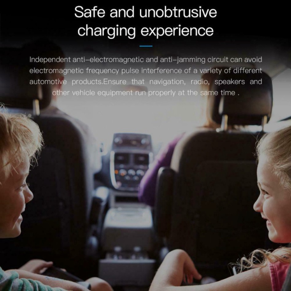 Bộ tẩu sạc đa năng dùng cho xe hơi Baseus Enjoy Together 5.5A, 4 cổng USB, Cáp dài 1.5M dùng cho cả ghế trước và sau xe