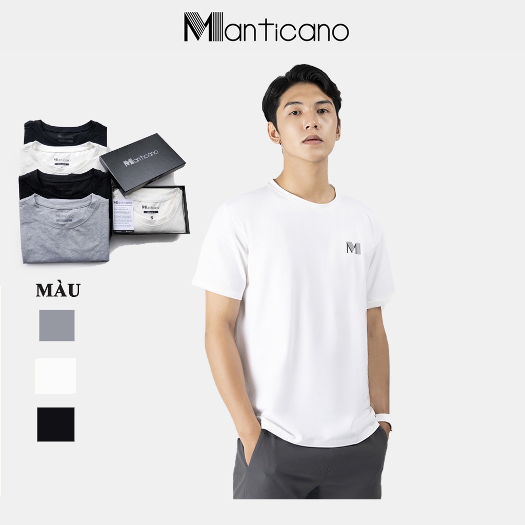 Áo thun nam Manticano vải premium cotton, cổ tròn dáng regular