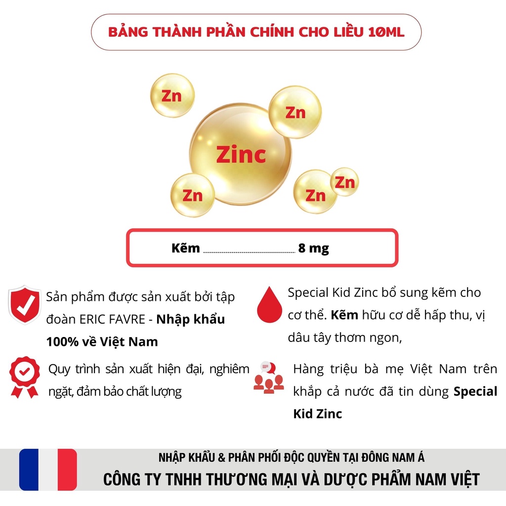 Siro bổ sung kẽm ♥ Hỗ trợ tăng sức đề kháng ♥ Special Kid Zinc 125ml [Eric Favre - Pháp]