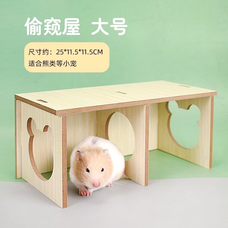 Hầm Trú Ẩn Gỗ 2 Ngăn Mickey Decor cho Hamster | Thú Nhỏ