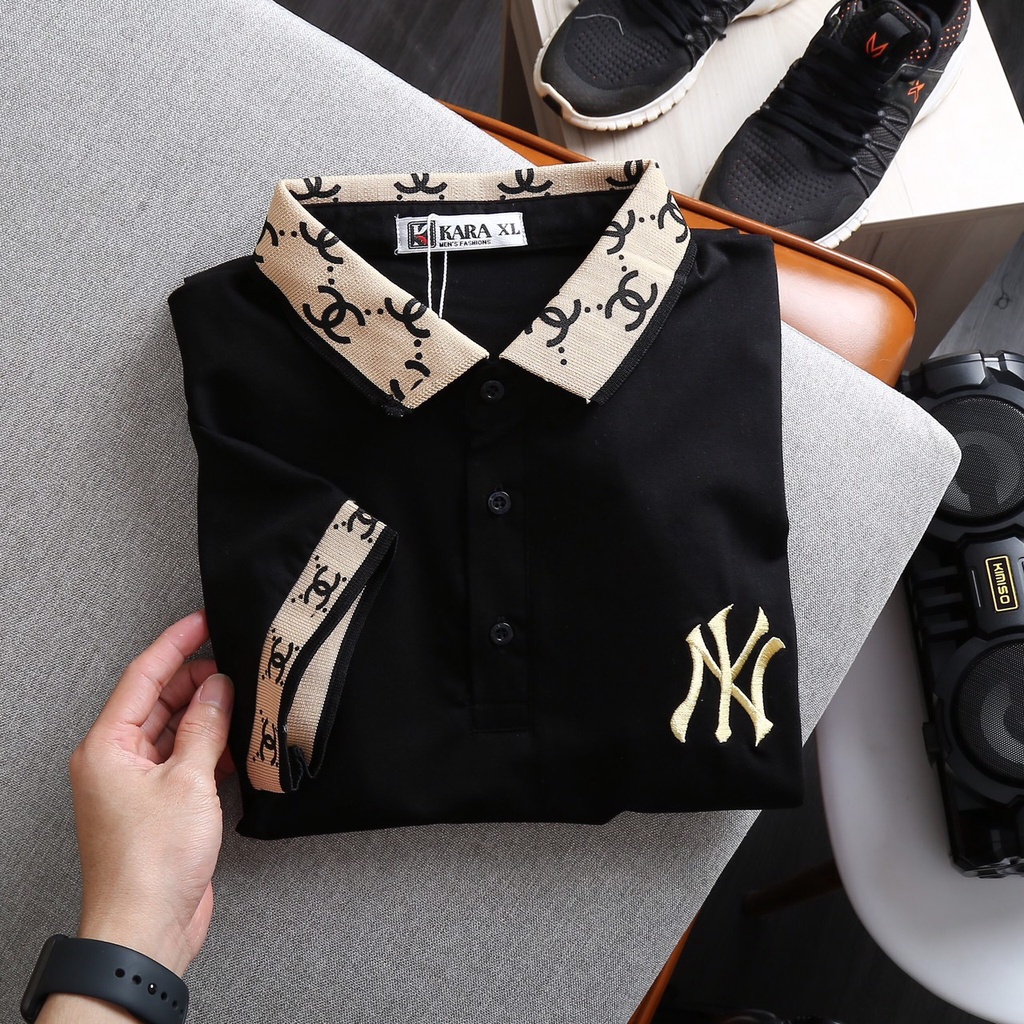 Áo phông Nam Nữ 🔅FULL SIZE🔅 Áo polo MLB NY phối cổ logo thêu size M-XXL chất vải mềm mịn, thấm mồ hôi cực tốt