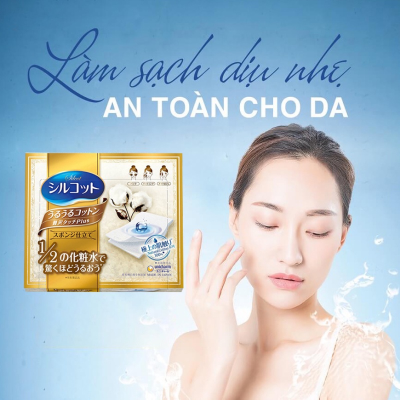 Bông Tẩy Trang Unicharm Silcot 1/2