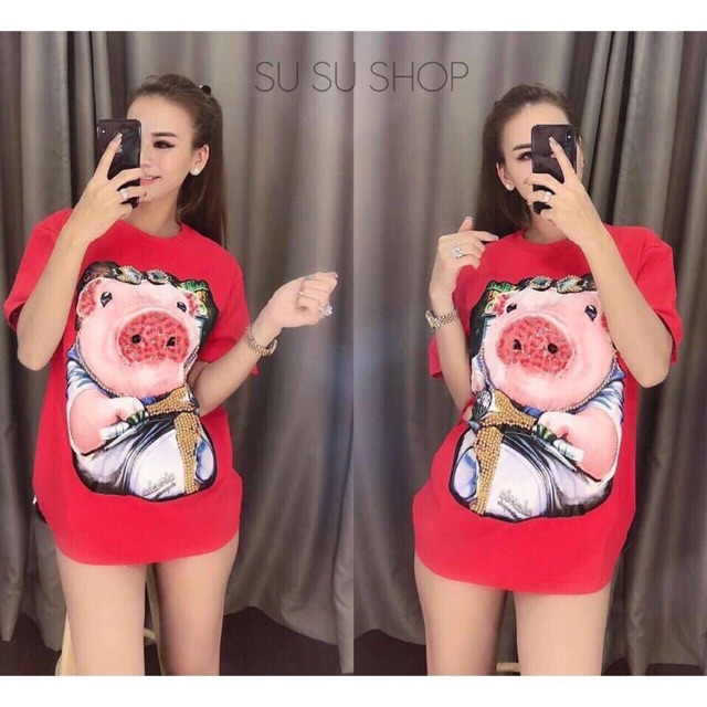 Áo phông hình heo cute