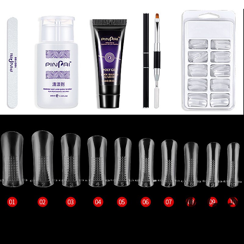 Set 100 khuôn móng tay nhân tạo trong suốt có thể tái sử dụng