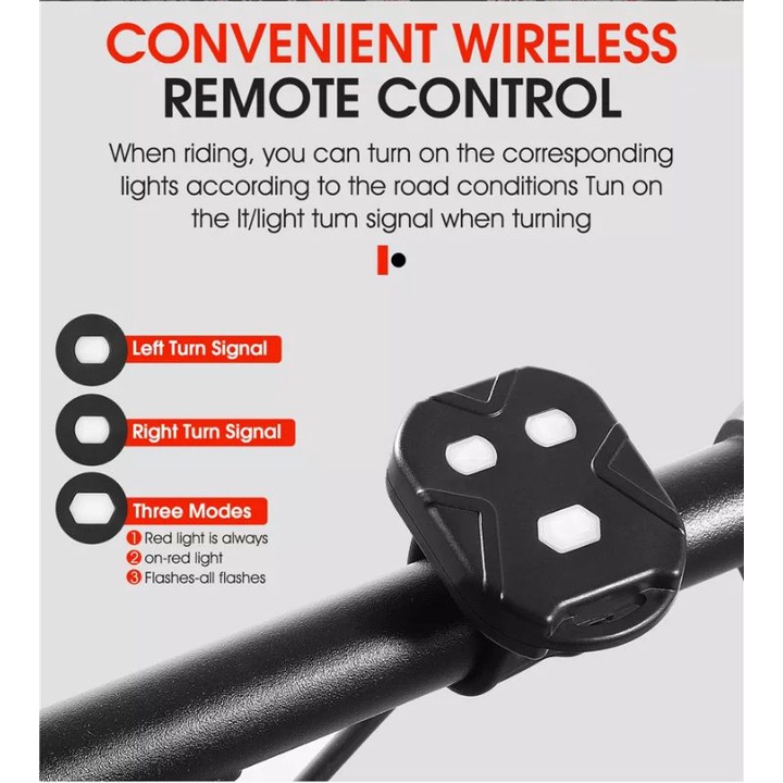 Đèn Xi Nhan WESTBIKING Đèn tín hiệu ánh sáng không dây xe đạp có tiếng kêu cảnh báo