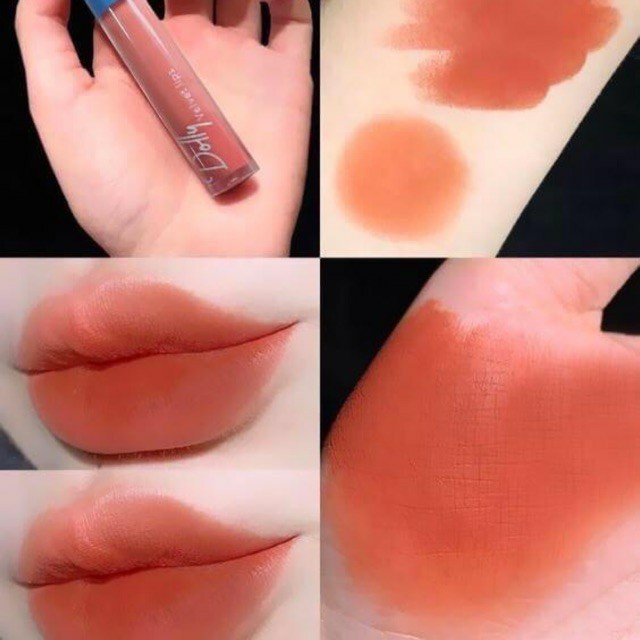 [Cam Cháy ]Son Cao Cấp Dolly Velvet Lips Blue Classic 2020 Màu Cam Cháy Rất Tây Chất Son Mềm Mịn Như Nhung | BigBuy360 - bigbuy360.vn