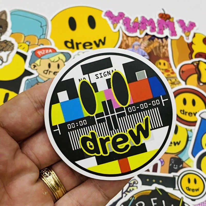 💖Set 50 cái💖 Sticker cute DREW HOUSE chất liệu pvc nhám cao cấp chống thấm dán vali, laptop, mũ bảo hiểm, điện thoại,...