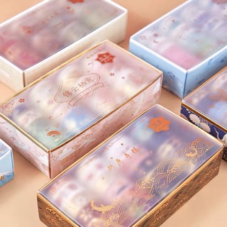 Set 20 cuộn washi phong cách Nhật Bản hoạ tiết nhũ lấp lánh