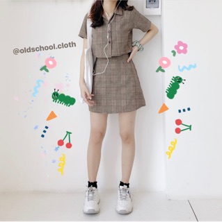 Set chân váy + áo croptop (ảnh thật/sẵn)