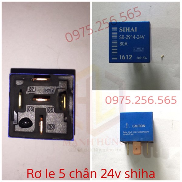 nghiệp Rơ le 5 chân 24V Shiha đẹp rơ le máy phát máy nông phụ tùng ô tô