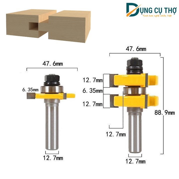 Bộ 2 mũi ghép ván thẳng 2 bi Muwang , ghép ván ,ghép gỗ 1.5 cm - 3.8 cm